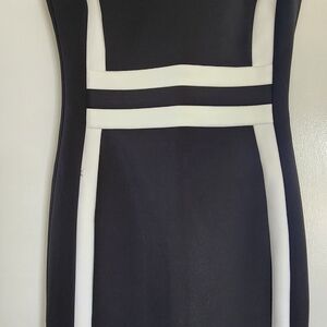 Calvin Klein Black and White Contrast Dress